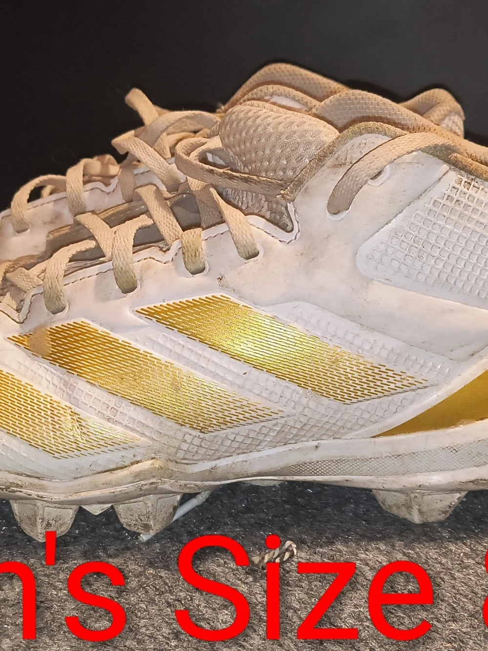 adidas Kids White and Gold Football Cleats - Youth Sneakers